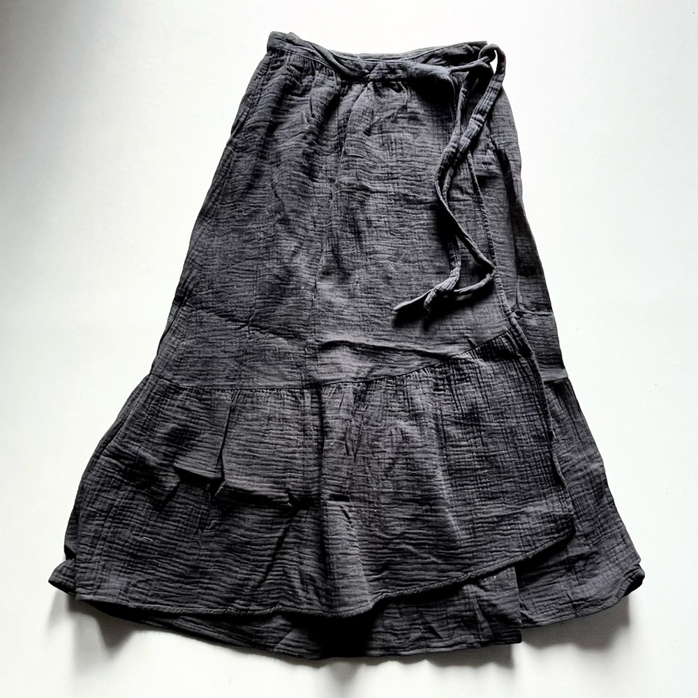 Universal Thread Target Women’s Black Textured Wrap Tie Long Maxi Skirt
